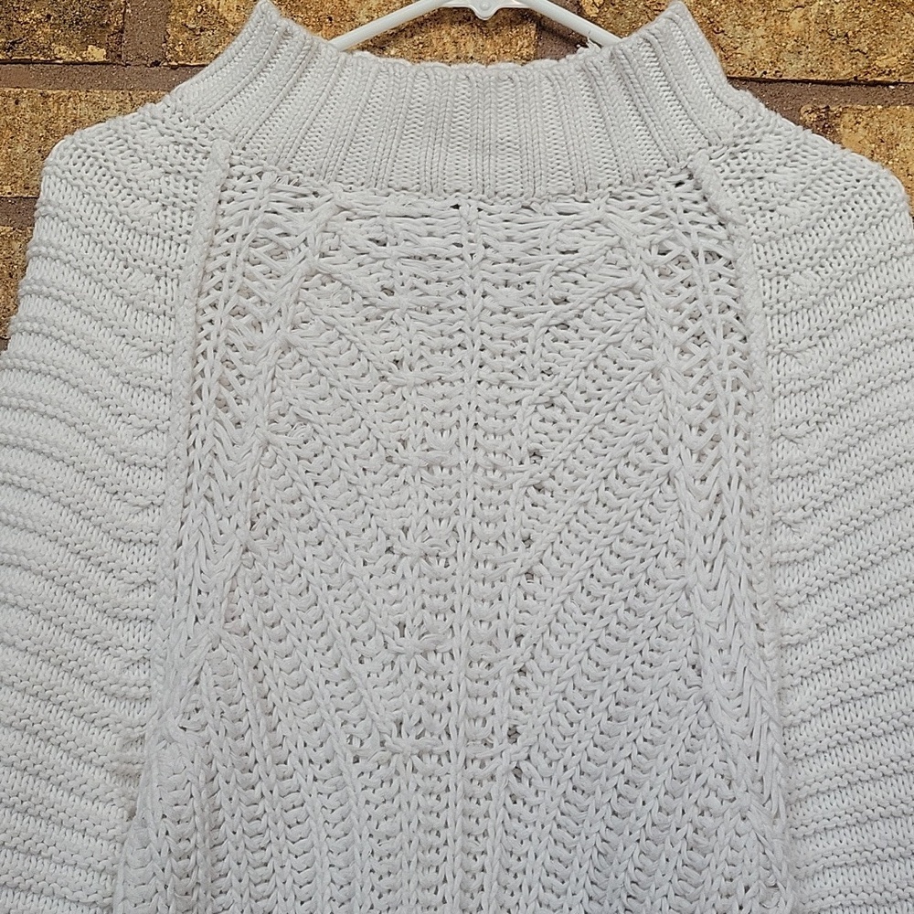 Free People Sweetheart Mock Neck Sweater Size XS Cozy Boho Cotton Knit - Picture 4 of 14